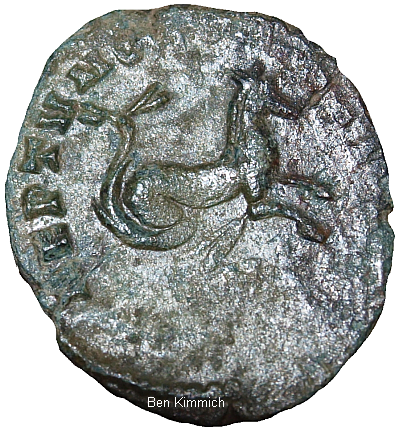 Seepferdchen auf römischer Münze des Gallienus